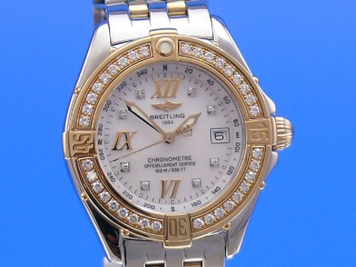 Breitling Lady B-Class Stahl/Gold Diamantblatt u. Lnette
