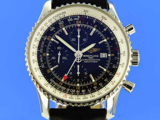 Breitling Navitimer World GMT Black Dial A24322