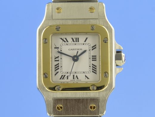 Cartier Santos Galbe Damen Stahl/Gold Automatik