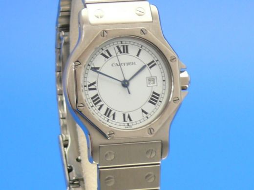 Cartier Santos Rond Medium Stahl