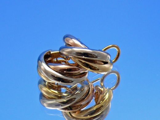 Cartier Trinity Ohrringe in 750 Gelbgold / Rotgold / Weissgold