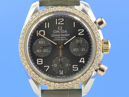 Omega Speedmaster Lady Stahl/18kt Rosgold Automatik Diamond 38mm