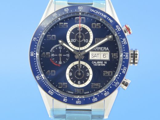 Tag heuer chronograph blue dial sale