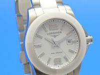 Longines Conquest Damenuhr Keramik wei NP 920