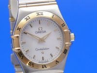 Omega Contellation Damen Stahl/Gold Perlmut Blatt