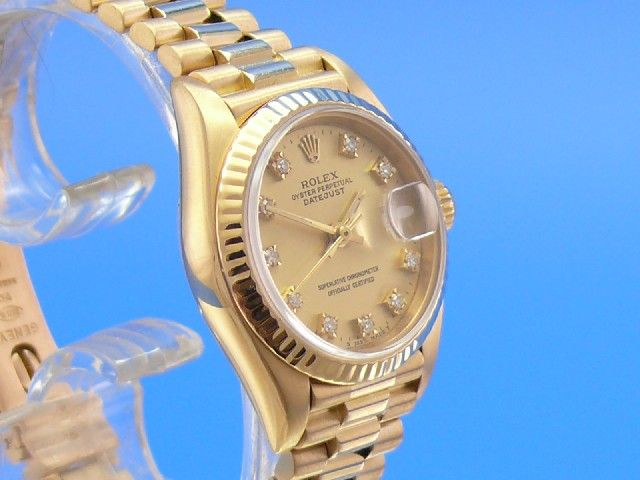 Rolex Lady Datejust 18K/750 Gelbgold Diamant Blatt