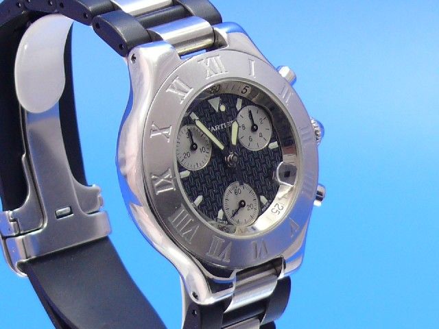 Cartier Must 21 Chrono Stahl Kautschuk 38mm