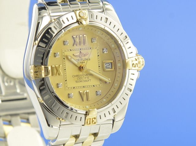Breitling Cockpit Lady 32 Diamanten Stahl / Gold Damenuhr
