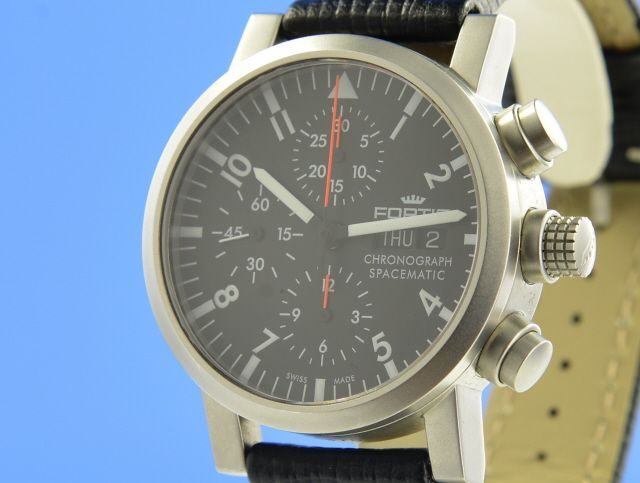 Fortis Spacematic Day Date Stahl Automatik Chronograph