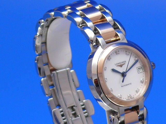 Longines PrimaLuna Lady Automatik Edelstahl/Rotgold