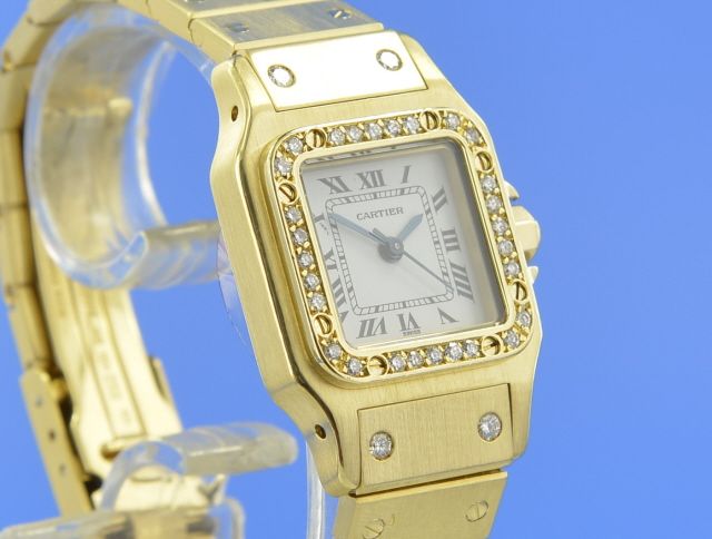 Cartier Santos Lady Automatik Gelbgold Diamanten