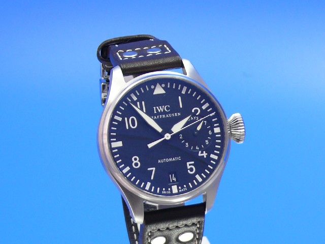 IWC Big Pilot grosse Fliegeruhr 7 Tage Stahl Leder Ref. IW500401