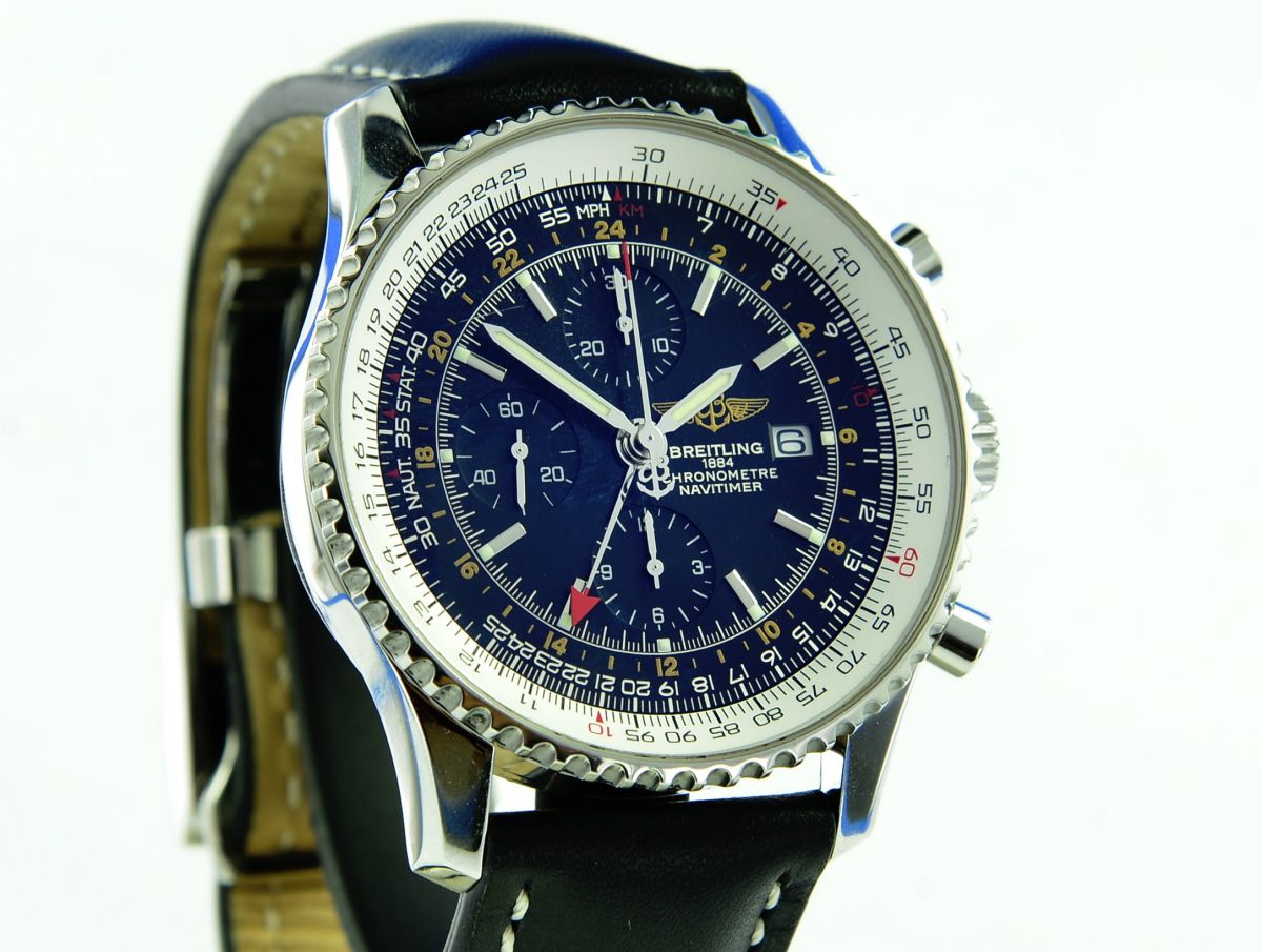 Breitling Navitimer World GMT Black Dial A24322
