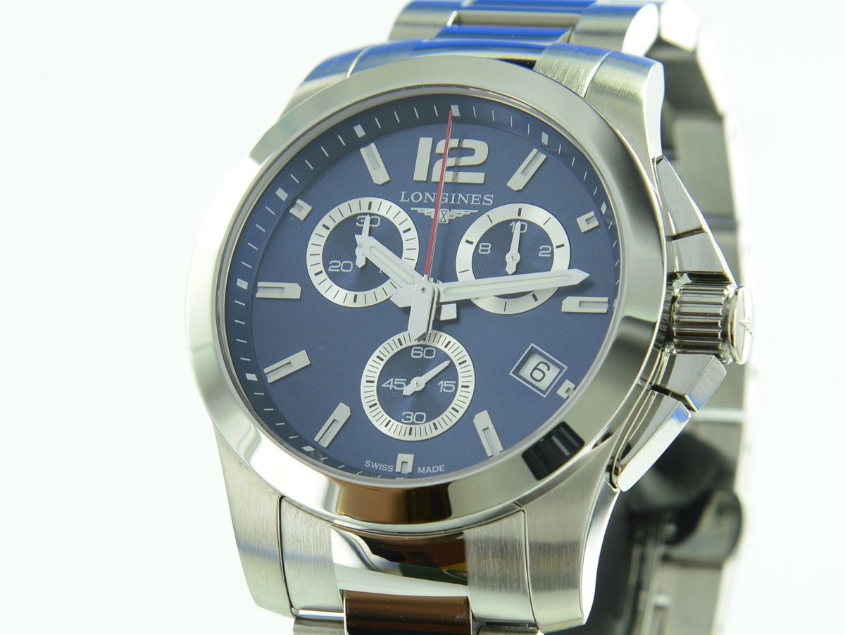 Longines Conquest Chrono L3.702.4 Stahl Blue Dial 41 mm