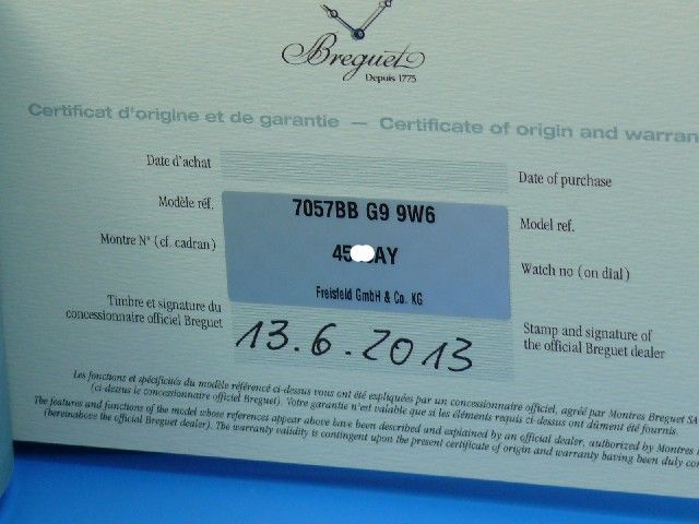 Breguet Tradition 18K/750 Weigold LP. 27.400 ungetragen