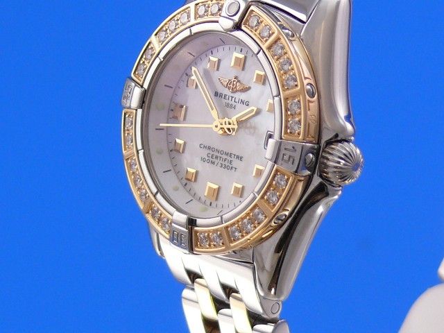 Breitling Callistino Stahl/Gold Diamanten