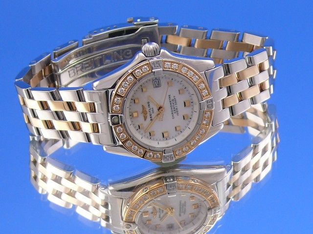 Breitling Callistino Stahl/Gold Diamanten