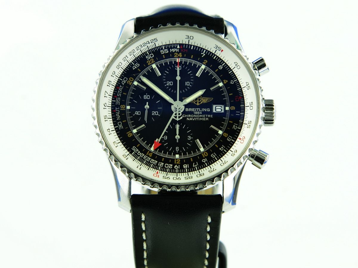 Breitling Navitimer World GMT Black Dial A24322