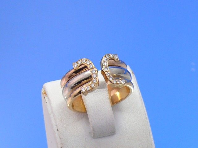 Cartier Ring Doppel C Tricolor Brillianten