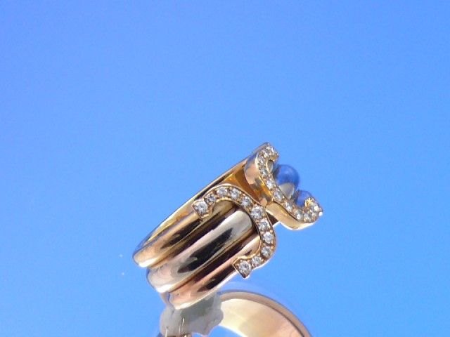 Cartier Ring Doppel C Tricolor Brillianten