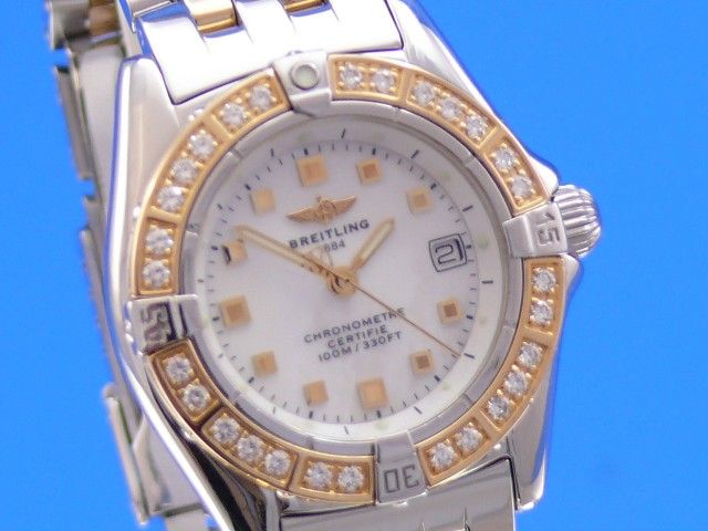 Breitling Callistino Stahl/Gold Diamanten