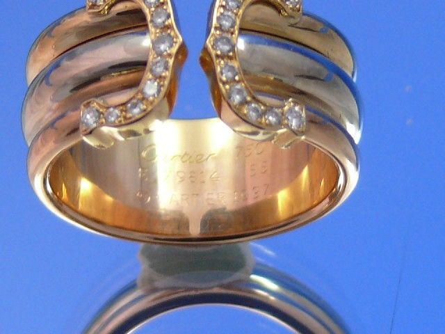 Cartier Ring Doppel C Tricolor Brillianten