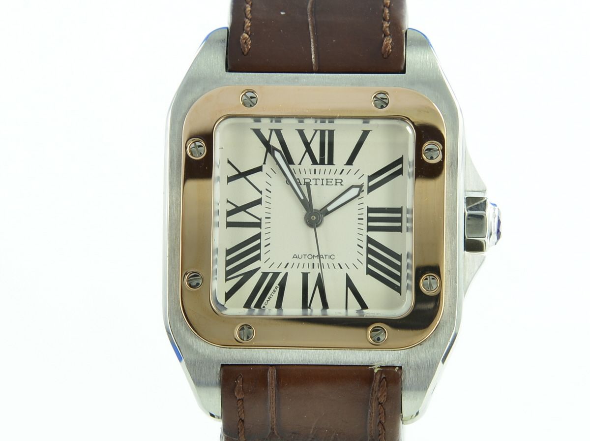Cartier Santos 100 Stahl/Gold Automatik