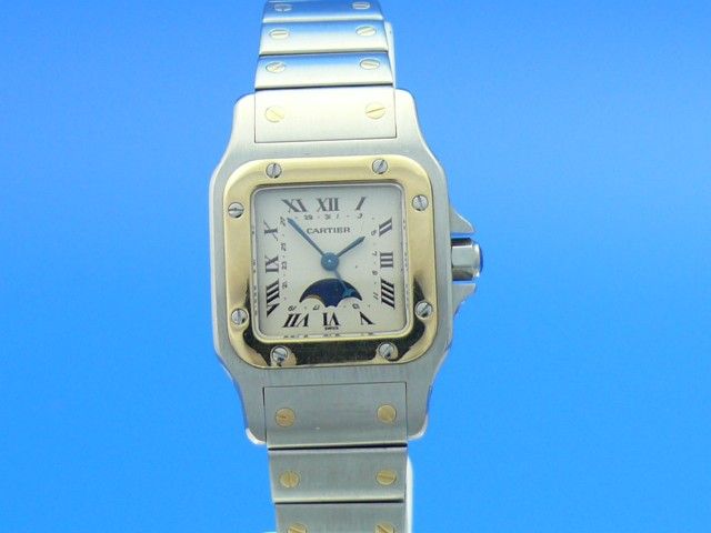 Cartier Santos Damen Mondphase Stahl/Gold