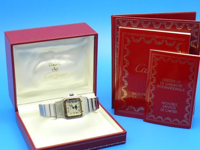 Cartier Santos Damen Mondphase Stahl/Gold