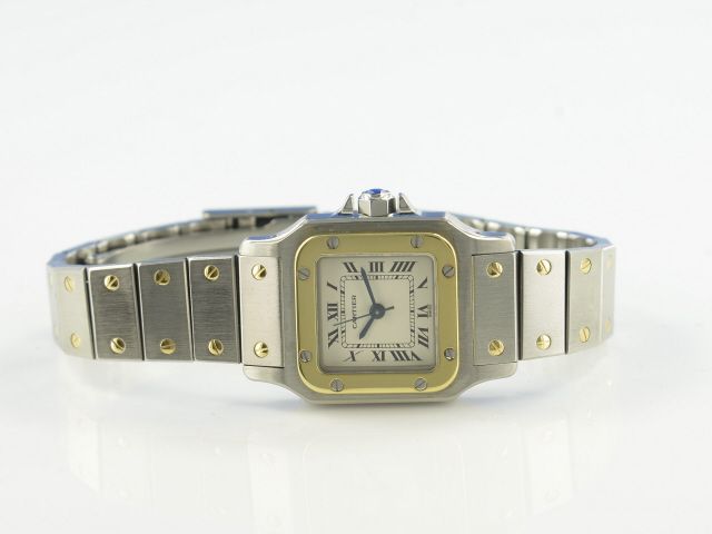 Cartier Santos Galbe Damen Stahl/Gold Automatik