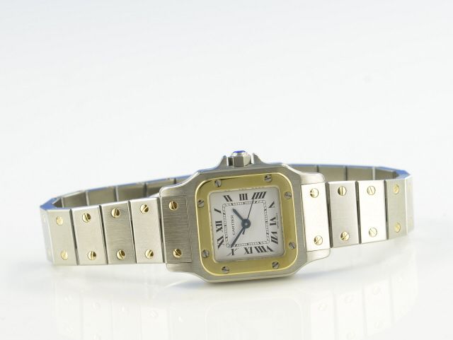 Cartier Santos Galbe Damen Stahl/Gold Automatik