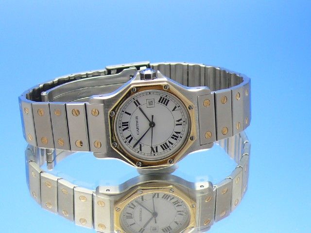 Cartier Santos Ronde Medium Automatik Stahl/Gold