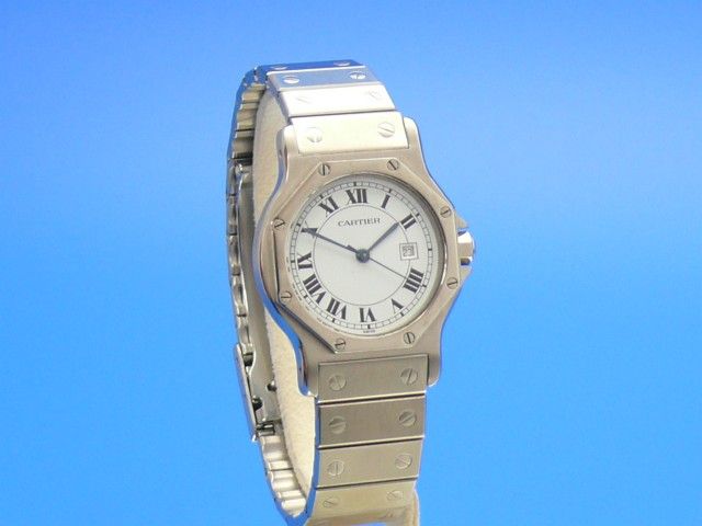 Cartier Santos Rond Medium Stahl