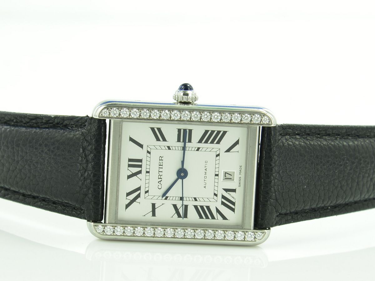 Cartier Tank Solo XL -sekundrer Diamantbesatz