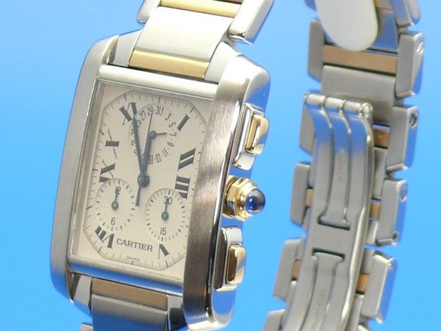 Cartier Tank Francaise Chronoflex Stahl/Gold