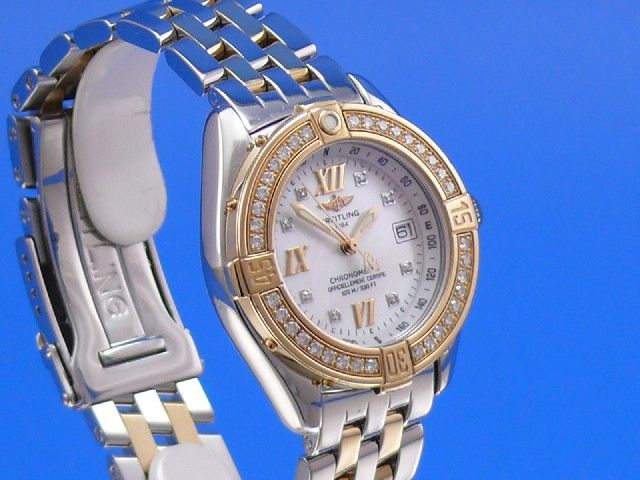 Breitling Lady B-Class Stahl/Gold Diamantblatt u. Lnette