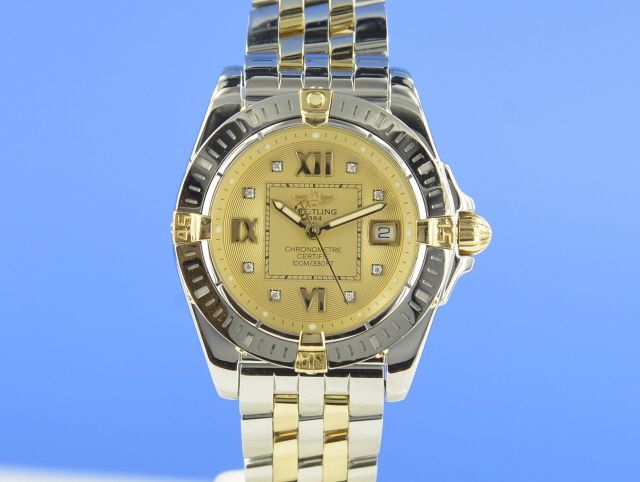 Breitling Cockpit Lady 32 Diamanten Stahl / Gold Damenuhr