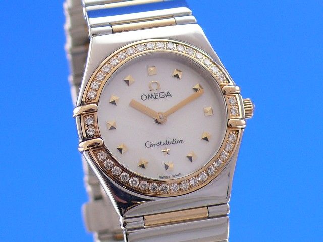 Omega Constellation Damen Stahl/Gold Perlmuttblatt