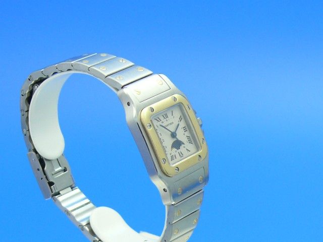 Cartier Santos Damen Mondphase Stahl/Gold