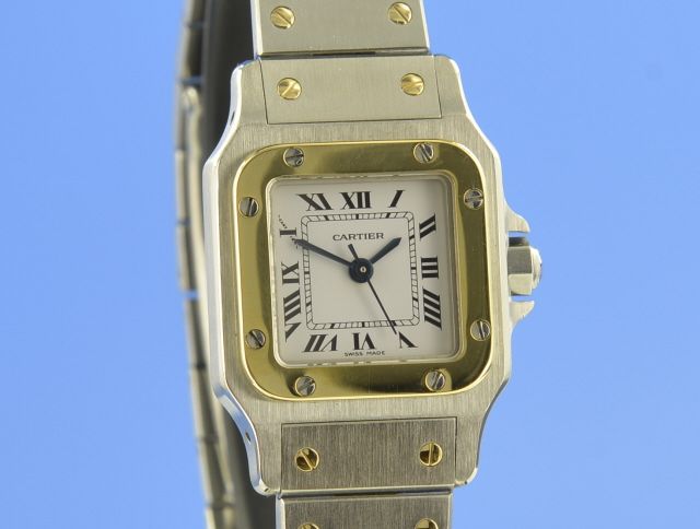 Cartier Santos Galbe Damen Stahl/Gold Automatik