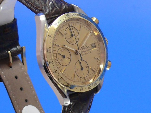 Omega Speedmaster Date Chronograph Stahl/Gold