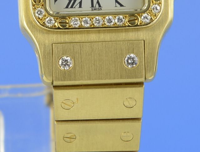 Cartier Santos Lady Automatik Gelbgold Diamanten