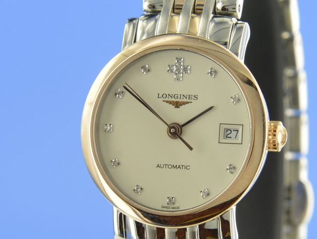 Longines Elegant Collection Stahl/Gold Diamanten