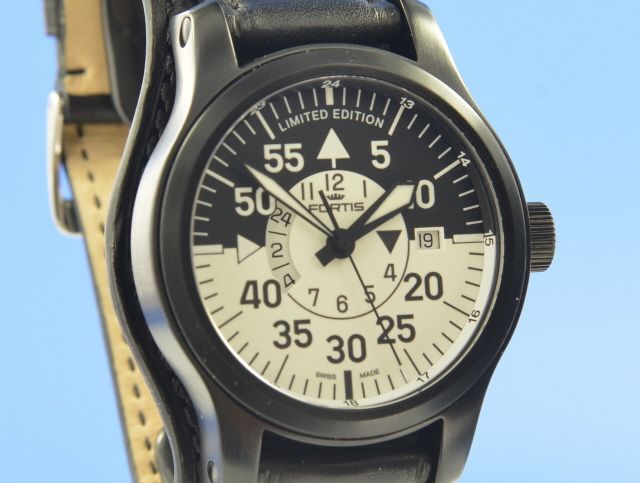 Fortis B-42 Flieger Black Cockpit GMT Limitiert auf 2012 St.