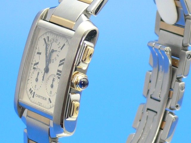 Cartier Tank Francaise Chronoflex Stahl/Gold