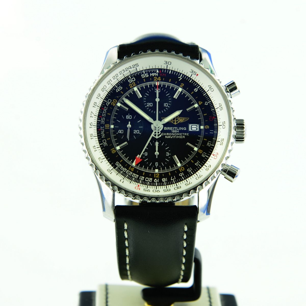 Breitling Navitimer World GMT Black Dial A24322