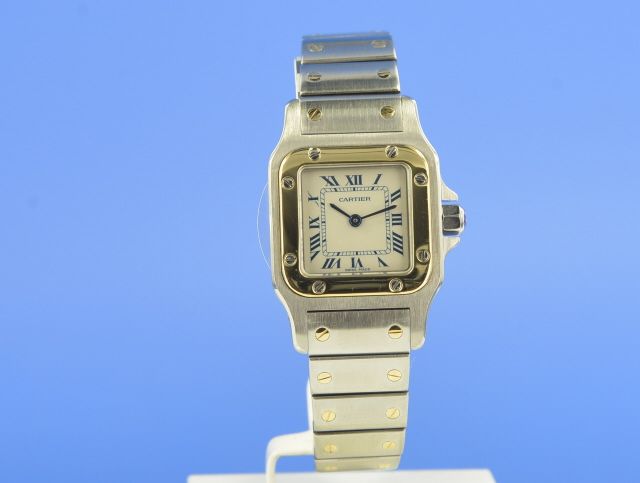 Cartier Santos Galbe Damen Stahl/Gold