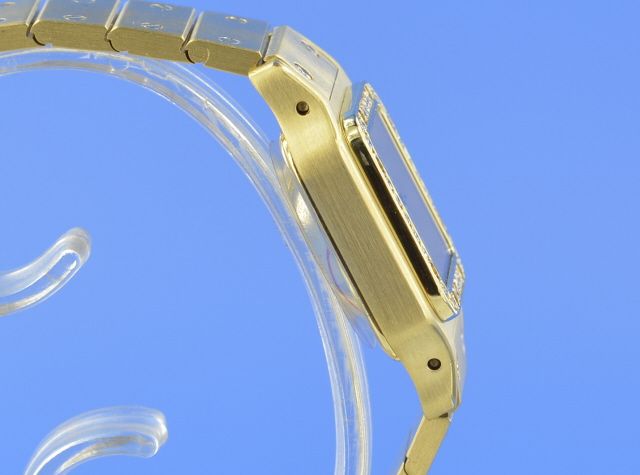 Cartier Santos Lady Automatik Gelbgold Diamanten