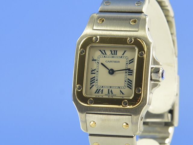 Cartier Santos Galbe Damen Stahl/Gold