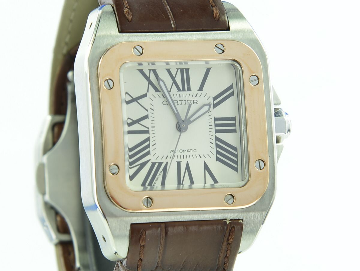 Cartier Santos 100 Stahl/Gold Automatik